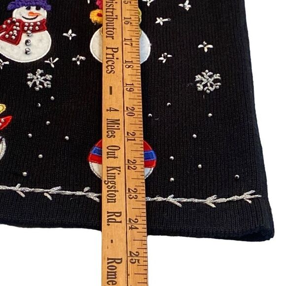 Vintage B.P. Design Christmas Sweater Front Zip Snowmen Long Sleeve Women Large - Picture 13 of 13